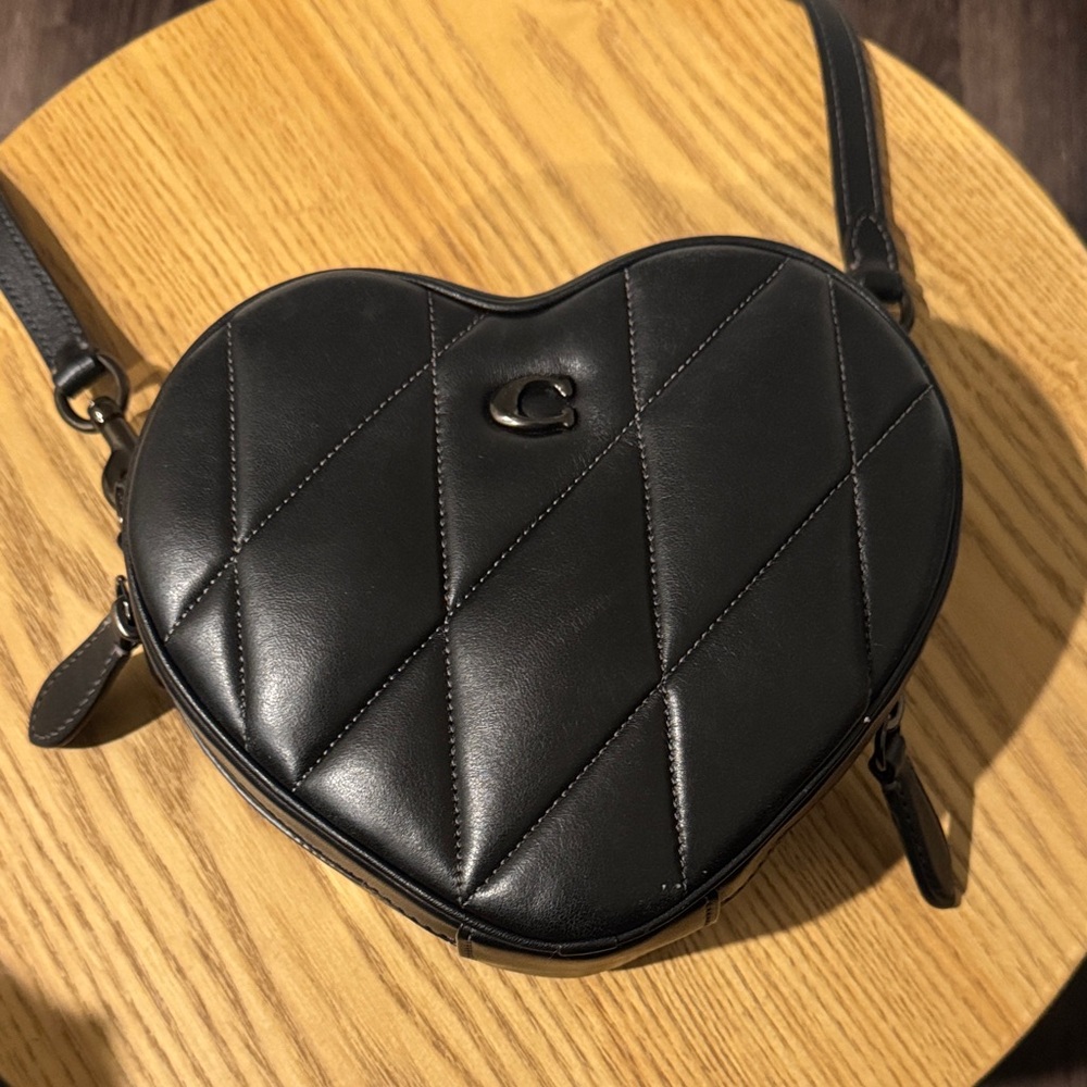 Coach Black Quilted Heart Crossbody Bag